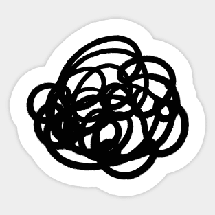 Confused Brain Thoughts of Squiggles Sticker